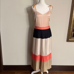 Banana Republic Colorblock Maxi Skirt in Black, Cream, and Pink
